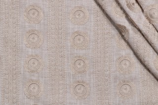 PK Lifestyles Adornment Embroidered Drapery Fabric in Sandrift