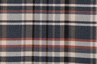 Plaid Woven Backed Upholstery Fabric in Patriot
