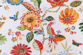 Braemore Frolic Flora Printed Cotton Drapery Fabric in Magnolia