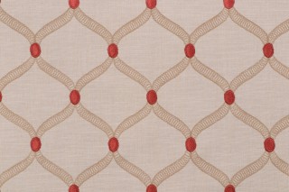 Patron Embroidered Drapery Fabric in Sumac