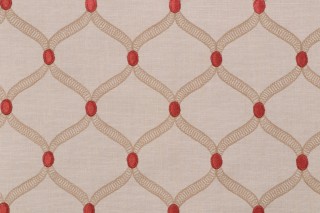 Patron Embroidered Drapery Fabric in Sumac