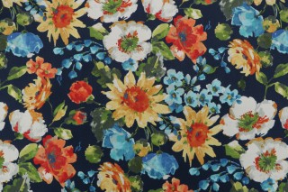 Richloom Alfinia Printed Polyester Outdoor Fabric in Caspian 