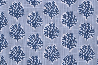 Premier Prints Sea Fan - Slub Canvas Printed Cotton Drapery Fabric in Mist 