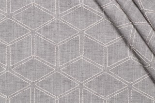 Valiant Fabrics Optic Embroidered Drapery Fabric in Patina 