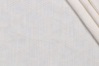 Valiant Fabrics Optic Embroidered Drapery Fabric in Vanilla 