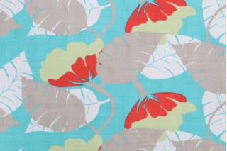 Richloom Avia Printed Polyester Outdoor Fabric in Surf