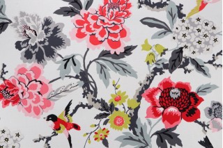 PK Lifestyles Candid Moment Printed Cotton Drapery Fabric in Ebony