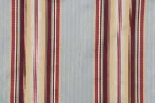 Scalamandre Lucan Stripe Woven Silk Decorator Fabric in Garnet Aqua