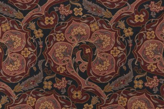 Grey Watkins Dardanelles Tapestry Upholstery Fabric in Stone/Aubergine