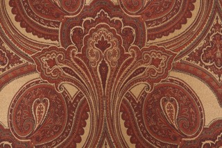 Scalamandre Balraj Chenille Tapestry Upholstery Fabric in Rust
