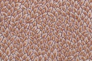 Grey Watkins Les Feuilles Printed Cotton Drapery Fabric in Beige