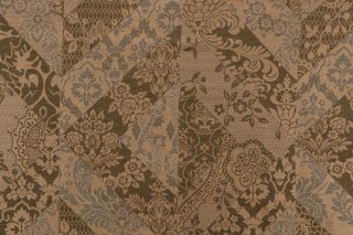 Fonthill Ocelloto Damask Upholstery Fabric in Olive/Blue