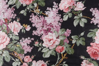 Old World Weavers Sulgrave Printed Cotton Drapery Fabric in Black