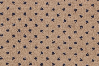Scalamandre Clover Printed Drapery Fabric in Blue/Light Brown
