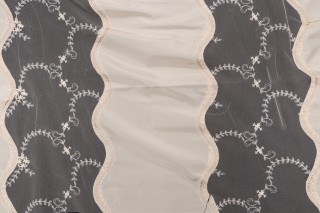 Old World Weavers Dorisse Sheer Embroidered Drapery Fabric in Chantilly