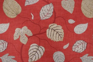P Kaufmann Adelle Printed Cotton Blend Drapery Fabric in Rouge