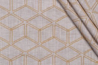 Valiant Fabrics Optic Embroidered Drapery Fabric in Wheat