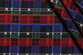 Scalamandre Silk Woven Decorator Fabric in Black/Multi