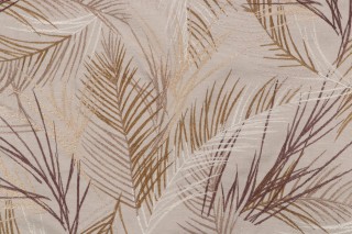 Frond Embroidered Drapery Fabric in Sand