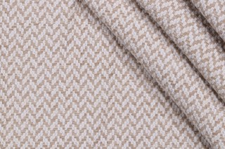 Herringbone Woven Outdoor Fabric in Oyster