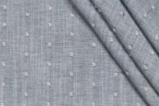 Scalamandre Dot Embroidered Drapery Fabric in Mist
