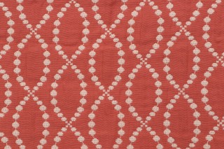 Thibaut Pearl Trellis Woven Upholstery Fabric in Coral