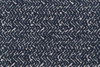 Zig-Zag Woven Chenille Upholstery Fabric in Indigo