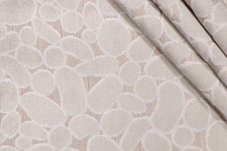Pebble Velvet Upholstery Fabric in Oyster