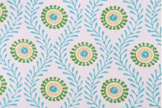 Waverly Fresh Spin Printed Cotton Drapery Fabric in Turquoise