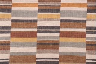 PK Lifestyles Parallels Printed Cotton Blend Drapery Fabric in Toffee