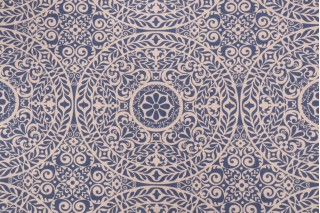 Richloom Tachenda Printed Cotton Drapery Fabric in Indigo