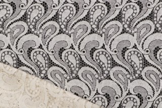 Scalamandre Ispahan Sheer Lace Drapery Fabric in Beige