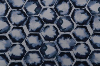 Andrew Printed Velvet Decorator Fabric in Indigo 