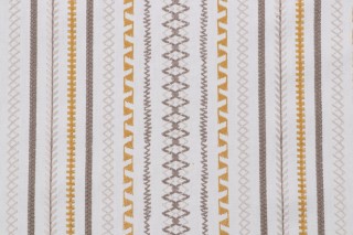 Heritage Fabrics Stella Stripe Embroidered Drapery Fabric in Marigold