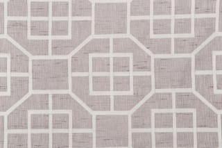 Heritage Fabrics Octagon Embroidered Drapery Fabric in Linen