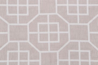 Heritage Fabrics Octagon Embroidered Drapery Fabric in Parchment 