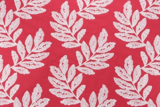 Heritage Fabrics Bimini Embroidered Drapery Fabric in Watermelon
