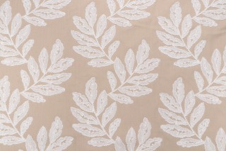 Heritage Fabrics Bimini Embroidered Drapery Fabric in Burlap 
