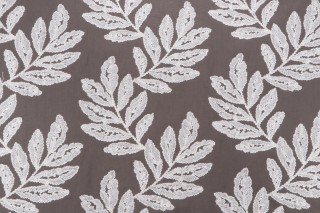 Heritage Fabrics Bimini Embroidered Drapery Fabric in Greystone