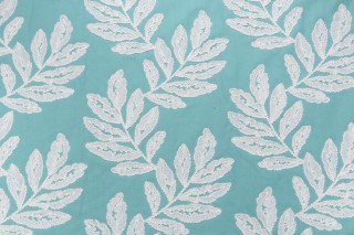 Heritage Fabrics Bimini Embroidered Drapery Fabric in Caribe