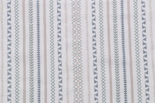 Heritage Fabrics Stella Stripe Embroidered Drapery Fabric in Tide 