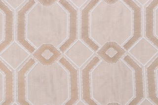 Heritage Fabrics Avigno Embroidered Drapery Fabric in Parchment