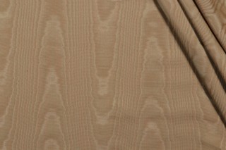 Scalamandre Doberman Glace Moire Decorator Fabric in Gold/Green