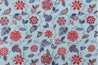 Waverly Lively Trail Printed Cotton Drapery Fabric in Heritage