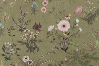 Hamilton Lyla Printed Cotton Drapery Fabric in Sage 