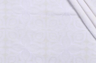 Valiant Fabrics Fiore Embroidered Drapery Fabric in Snow 