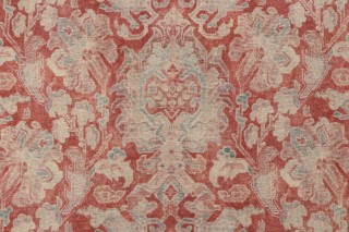 Waverly Carpet Bag Printed Cotton Blend Drapery Fabric in Pomegranate 