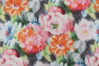 Waverly Garden Mist Printed Cotton Drapery Fabric in Jubilee 