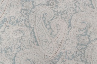 PK Lifestyles Romantical Printed Cotton Blend Drapery Fabric in Seaglass 