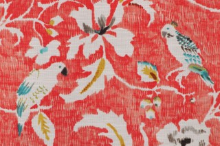 Waverly Forest View Printed Cotton Drapery Fabric in Mandarin 